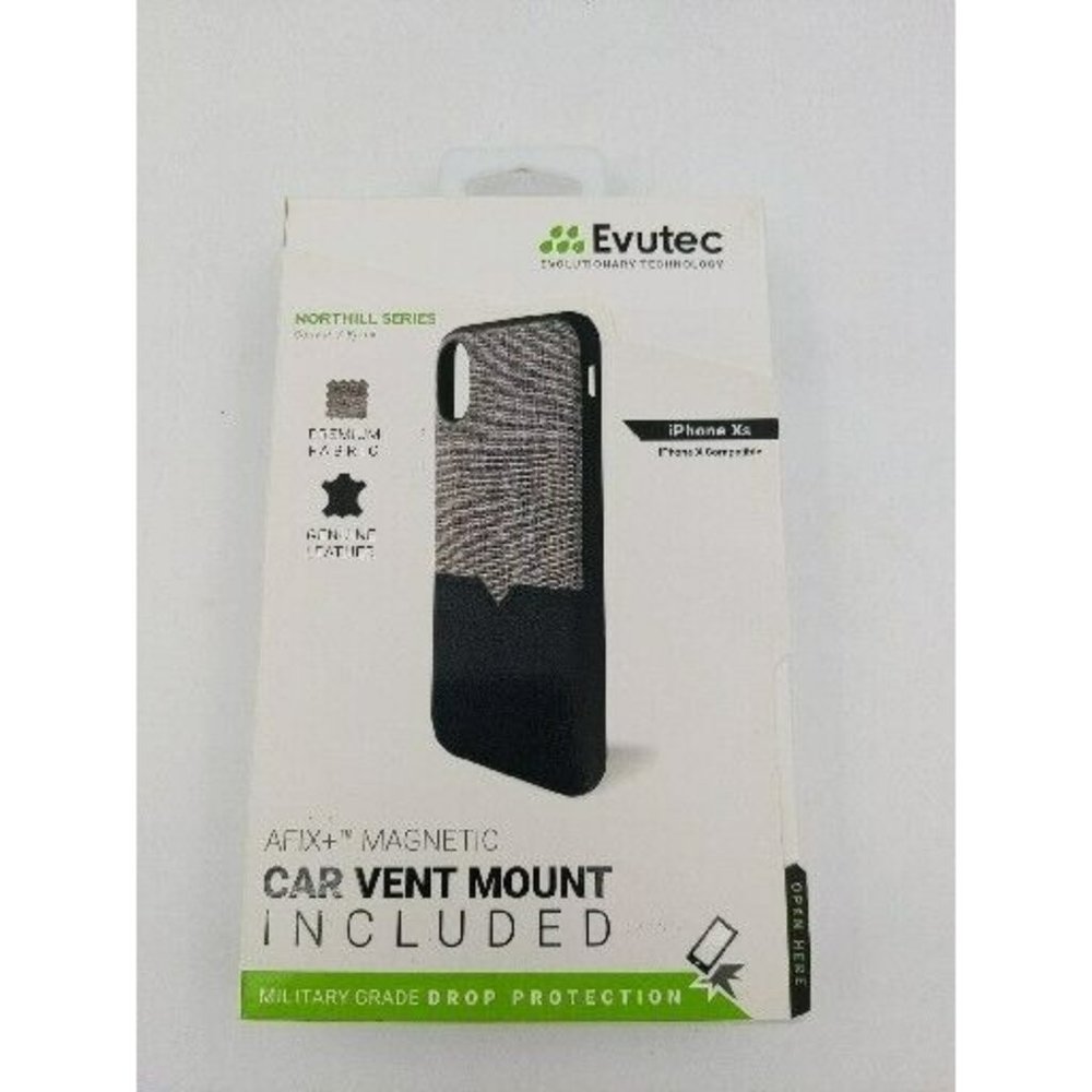 Evutec Black & Gray Case For iPhone X / XS - With Magnetic Car Mount